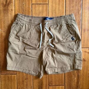 Hollister Tan Cotton Shorts Casual Drawstring Shorts size L summer shorts beach